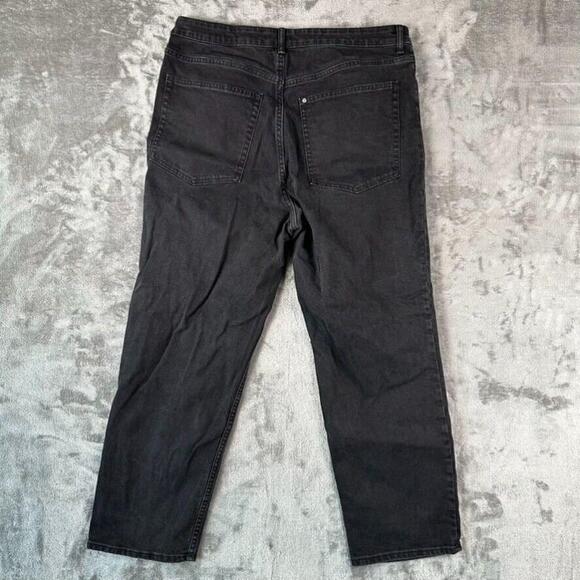 H&M Jeans Womens 16 Black Baggy Fit Dad Jeans Loose 90s Fit High Waist - Picture 2 of 9